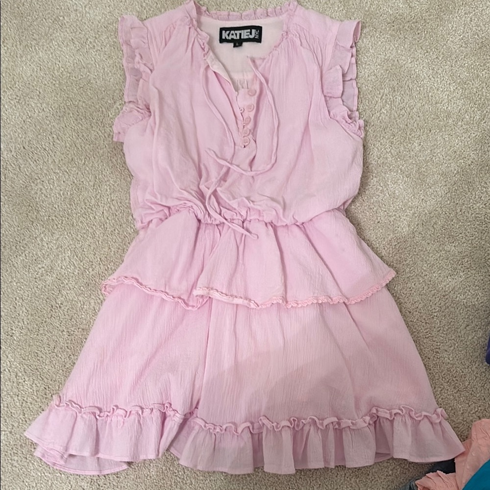 Katie J Pink Ruffle Dress